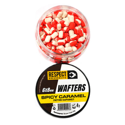 Балансини дъмбели Respect Wafters - различни аромати, ликвиден карамел, 6x8mm, отличен за риболов с дълготраен аромат.