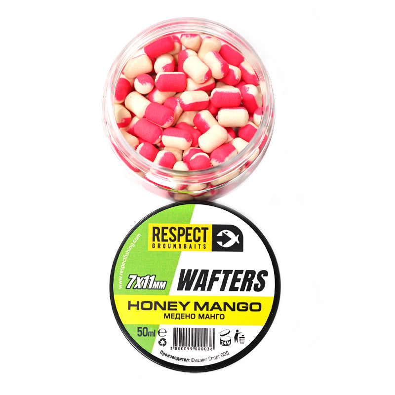 Балансириани дъмбели Respect Wafters - различни аромати, Honey Mango 7x11mm в буркан с атрактивен контролен цвят.