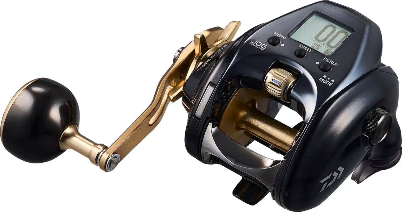 Електрически мултипликатор DAIWA 24 SEABORG G400JL (E) с алуминиев механизъм и цифров дисплей.
