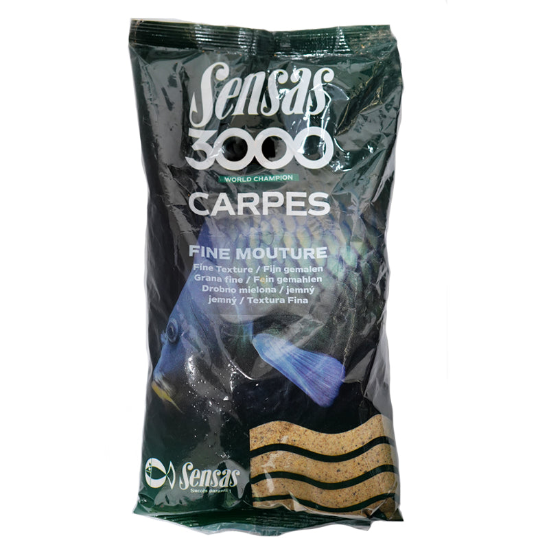 Захранка Sensas 3000 Carpes Fine Mouture - 1kg - универсална риболовна захранка с фина текстура