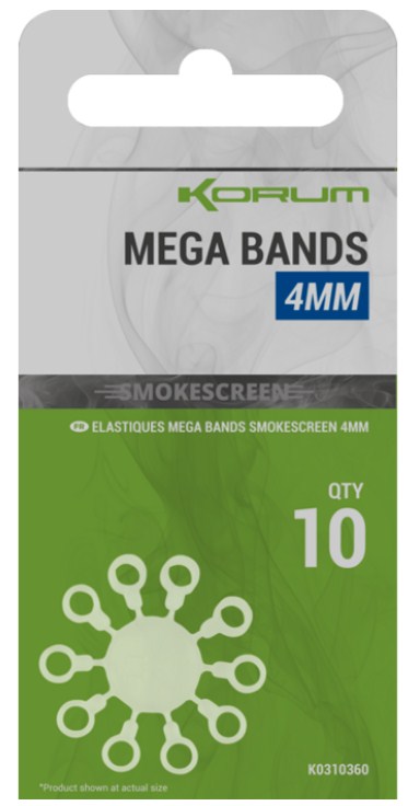 Силиконови рингове за пелети Korum SMOKESCREEN MEGA BANDS 4мм, опаковка от 10 броя.