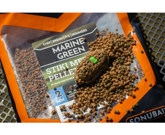 Пелети SONUBAITS Marine Green Stiki Method Pellets - 650g