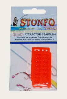 Гумени перли Stonfo Attractor Beads – флуоресцентни червени мъниста за риболов, диаметър 4mm.