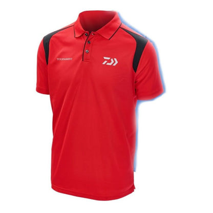 T-shirt with collar DAIWA TOURNAMENT - red/black