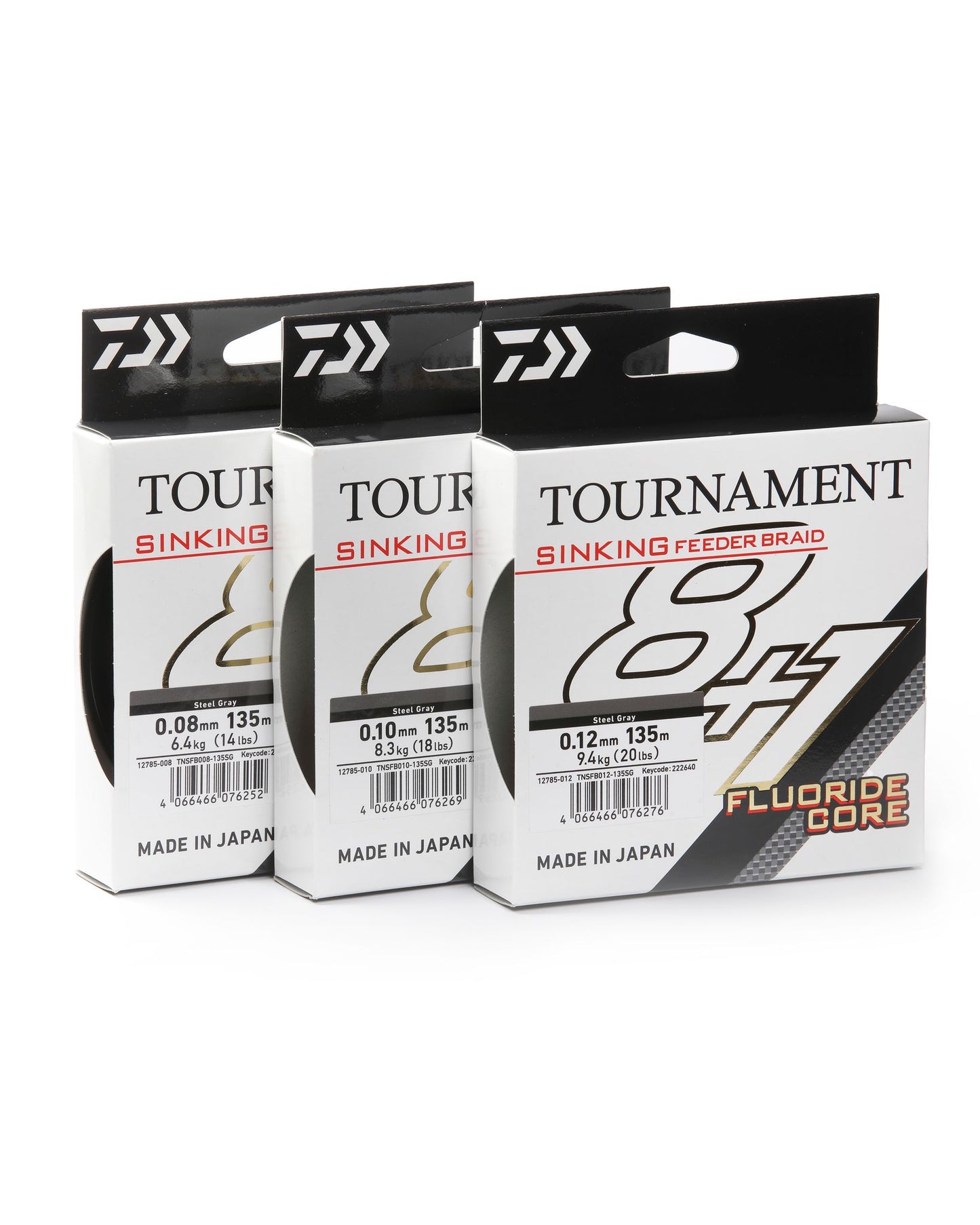 Плетено влакно за фидер риболов Daiwa TOURNAMENT FEEDER BRAID SINKING X8+1 GRAY (тъмно сив) - 135m