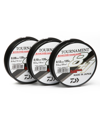 Плетено влакно за фидер риболов Daiwa TOURNAMENT FEEDER BRAID SINKING X8+1 GRAY (тъмно сив) - 135m