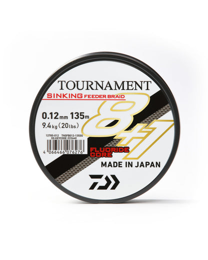 Плетено влакно за фидер риболов Daiwa TOURNAMENT FEEDER BRAID SINKING X8+1 GRAY (тъмно сив) - 135m