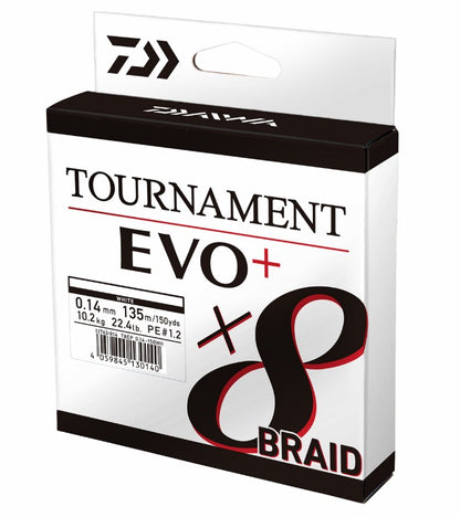 Fir textil Daiwa TOURNAMENT X8 BRAID EVO+ WHITE (Alb) - 135 m