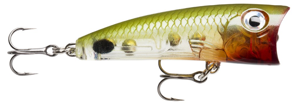 Воблер Rapala Ultra Light Pop - 4cm/3gr Floating, зелено-жълт, риболовен такъм GDAU