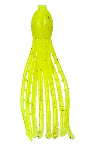 Силиконови октоподчета NIKKO Octopus 1.5''(3.8cm) UV Electric Lemonade в ярко жълт цвят за риболов