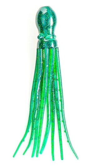 Силиконови октоподчета NIKKO Octopus 1.5''(3.8cm) UV GREEN GOLD FLAKE за риболов с рибарски такъми.