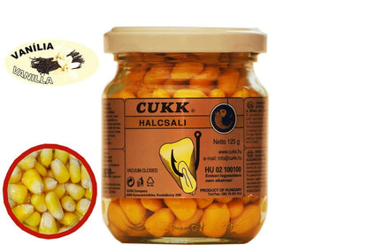 Сладка царевица Cukk - различни аромати, ванилов вкус в стъклен буркан с цели зърна.