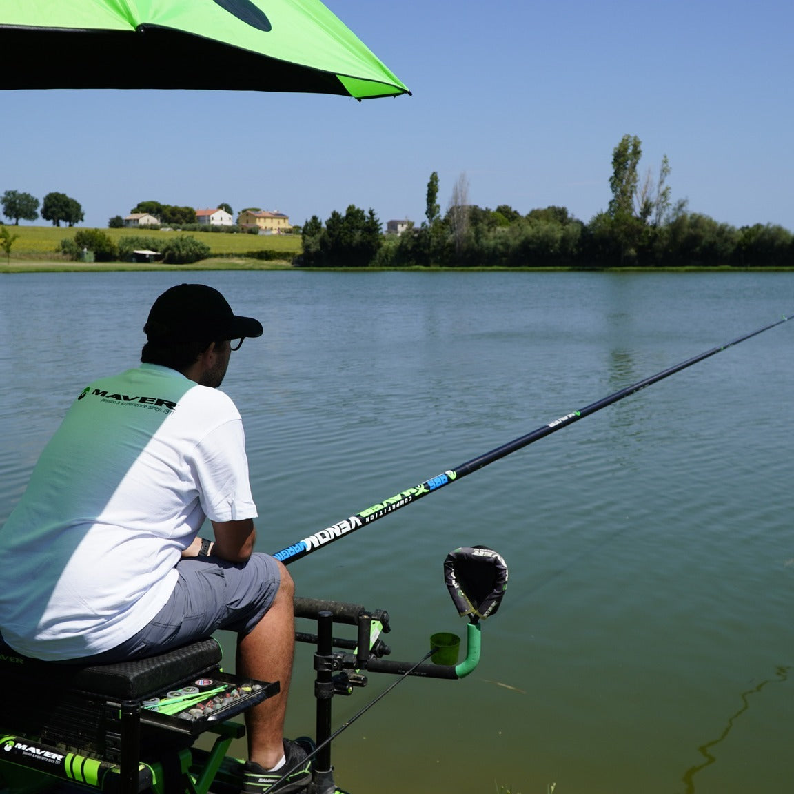 Риболов с Щека MAVER POLE VENOM MARGIN 10M + MINI EXT /Модел 2026/ под чадър до вода