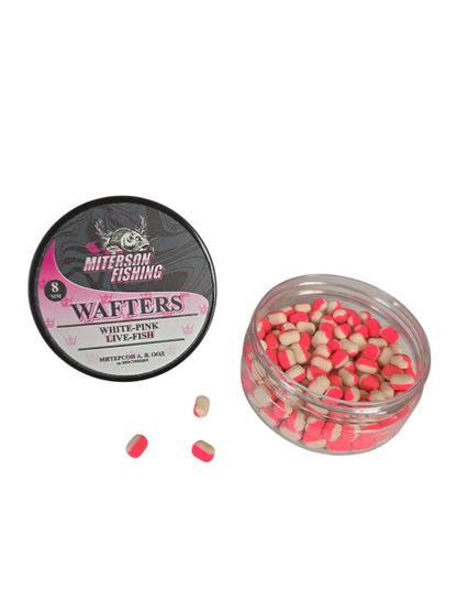 Miterson Premium Wafters Dumbell - 8mm в бяло-розово, риболовна стръв с висока видимост за шаран.