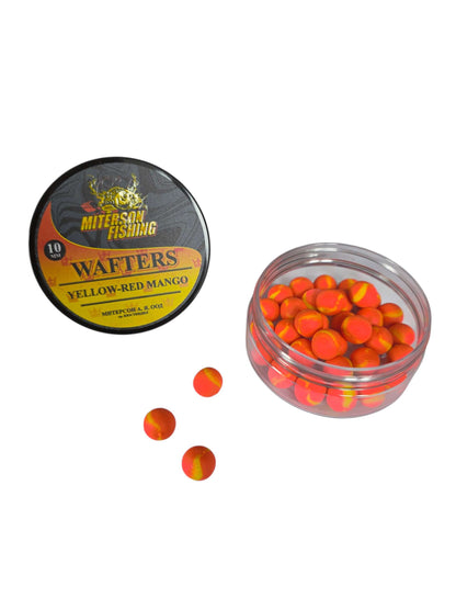 Miterson Premium Wafters Round - 10mm жълто-червен манго, идеални за риболов и фидер, 25гр.