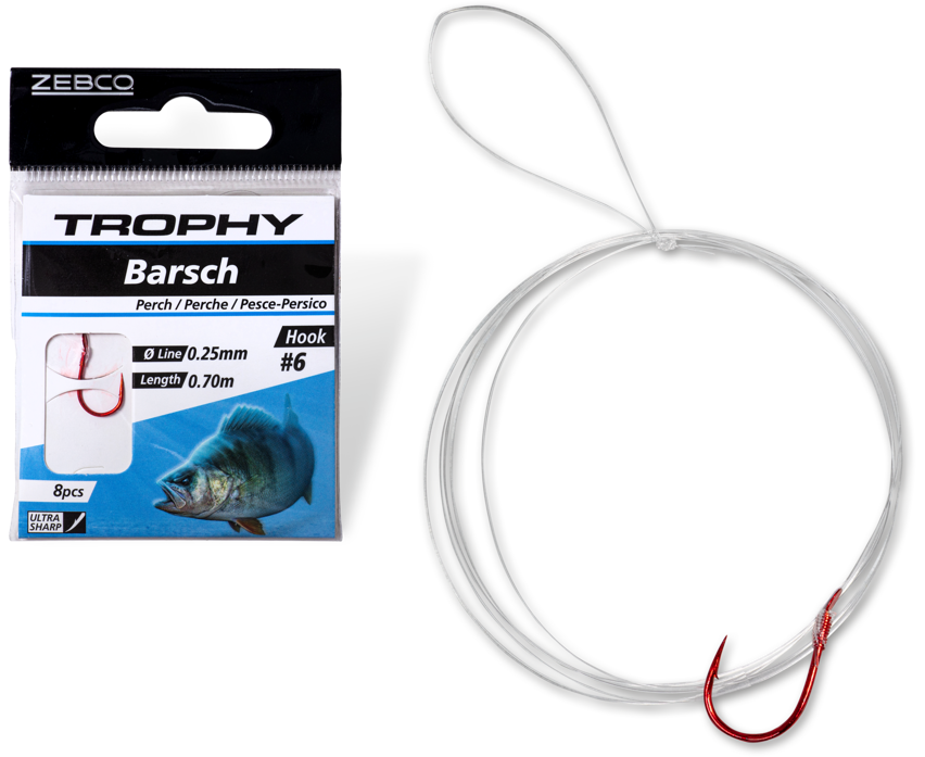 Вързани куки ZEBCO PERCH RED - 70cm