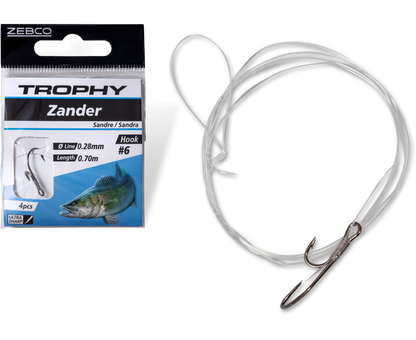 Вързани куки ZEBCO ZANDER SILVER - 70cm