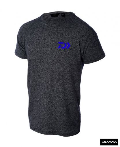 Тениска DAIWA T-SHIRT D-VEC ТЪМНО СИВА със синьо лого 