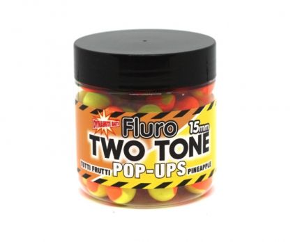 Плуващи топчета - DYNAMITE BAITS - Two Tone Fluro Pop-Ups - Tutti-Frutti and Pineapple 15mm