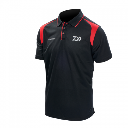 Тениска с Яка DAIWA TOURNAMENT - черно / червено