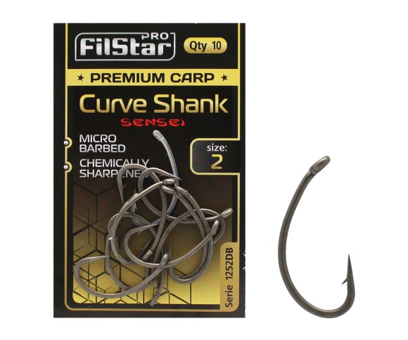 Куки за Carp Fishing F1252DB Premium Carp Curve Shank - No6 / 10бр 