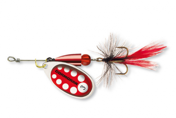 Classic spinner BULLET, silver/red with fly