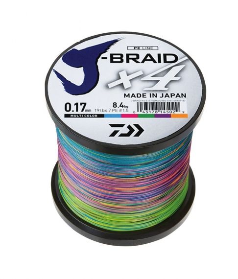 Braided line  Daiwa J-BRAID X4 - 1500м / multi color