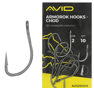Carp Fishing AVID ARMOROK HOOKS CHOD - No4 / 10pcs