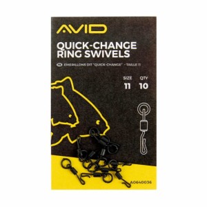 AVID CARP Size 11 Quick Change Ring Swivels 10 pcs