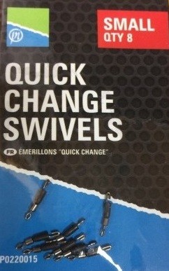Бързи връзки за фидер PRESTON Quick Change Swivels - Small