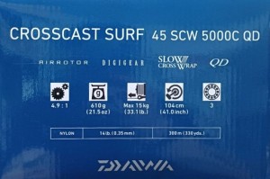 Big Pit Reel DAIWA '20 CROSSCAST SURF 45 SCW QD