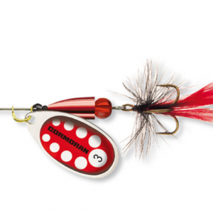 Classic spinner BULLET, silver/red with fly